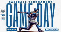 White Baseball Tournament Facebook Shared Image template