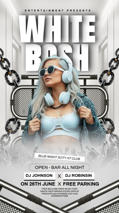 white bash instagram story template