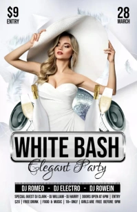 white bash party Tabloïd template