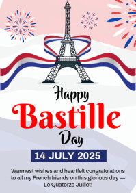 White  Bastille Day A4 template