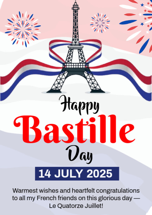 White  Bastille Day A4 template