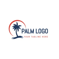 White  Beach/holiday/palm/icon/symbol/brand/business/unique/coastal Logo template