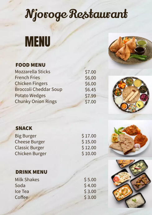 Modern Restaurant Menu Design