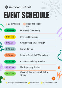 White Berbasis Daftar Event Schedule A4 template