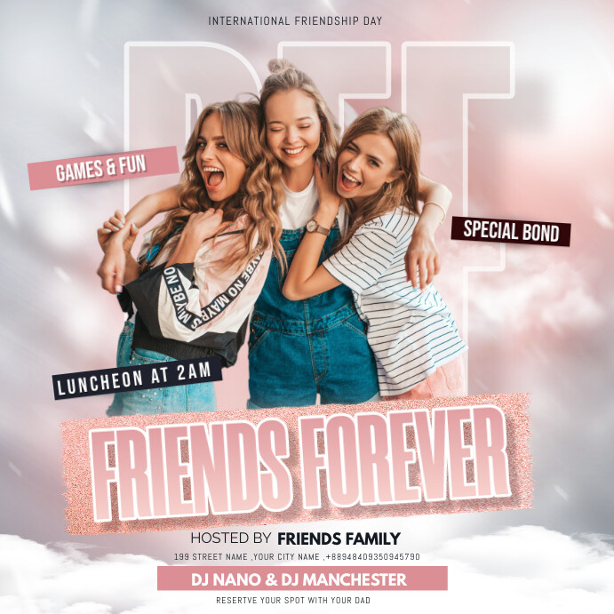 Friends Post White Best Friends Instagram Post Template | PosterMyWall