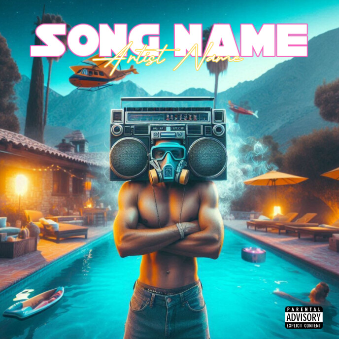 White  Best Summer Pool Party Mixtape Cover  Album Cover Pochette d'album template