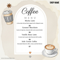 White  Beverage Menu Poster Template Square (1:1)