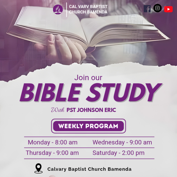 Plantilla de White Bible Study Program Instagram Post | PosterMyWall