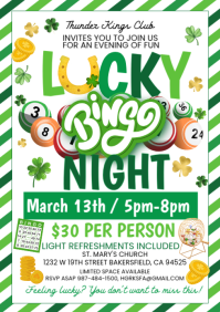 White Bingo Night Event A4 template