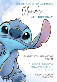 White Birthday Celebration A4 template