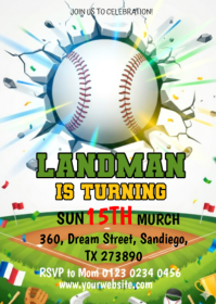 White Birthday Celebration A6 template