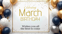 White Birthday Celebration Digital Display template