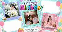 White Birthday Celebration Facebook Shared Image template