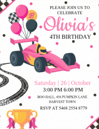White Birthday Celebration Flyer template