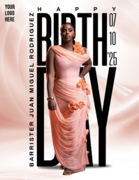 White Birthday Celebration Flyer template