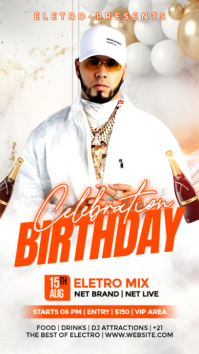 White Birthday Celebration Instagram Story template
