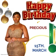 White Birthday Celebration Square template