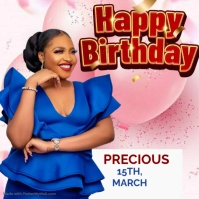 White Birthday Celebration Square template