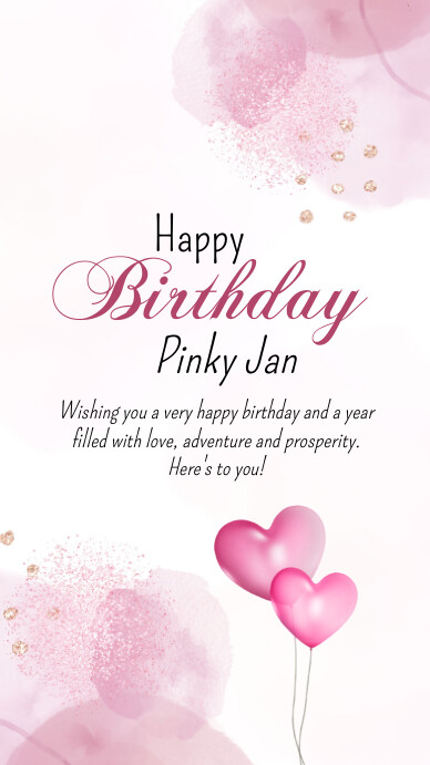 White  Birthday  Digital Display (9:16) template