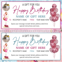 สีขาว Birthday Gift Voucher Instagram Post Template