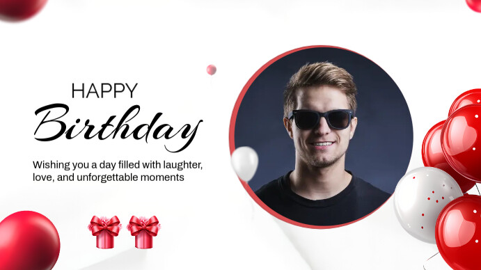 White Birthday Greeting Presentation (16:9) template
