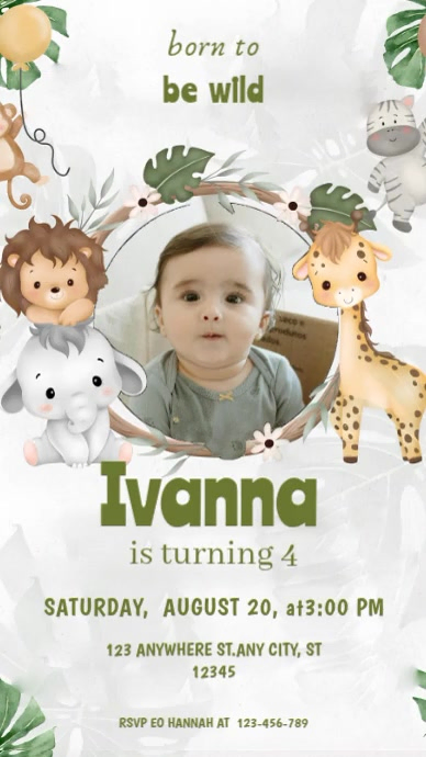 Invation Display White Birthday Invitation Digital Display Video Template | PosterMyWall