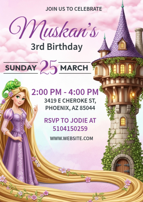 White Birthday Party A4 Template | PosterMyWall