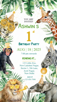 White Birthday Party Instagram Story template