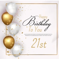 White  Birthday  Square (1:1) template