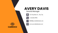 White Black & Orange  Business Card template