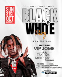 White Black & White Party Instagram Portrait template