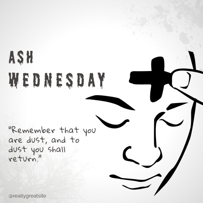 White Black And White Grunge Ash Wednesday Instagram Post Template ...