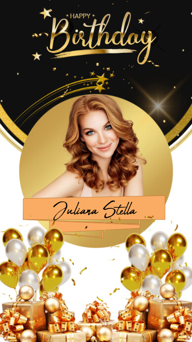 White black gold birthday template Indaba yaku-Instagram