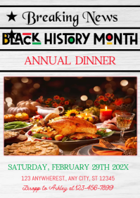 White black history Annual Dinner Event A4 template