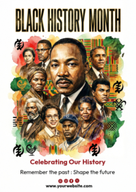 White Black History Month A6 template