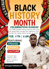 White Black History Month Celebration A4 template