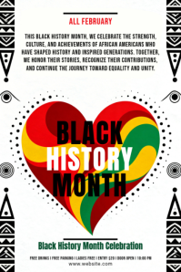 White Black History Month Celebration Pinterest Graphic Pinterest-grafik template