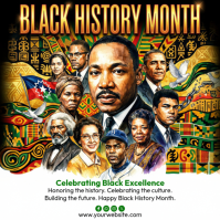 White Black History Month Instagram Post template