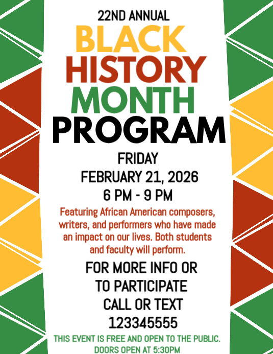 White Black History Month Program Flyer Template PosterMyWall