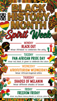 White Black History Month Spirit Week Instagram Story template