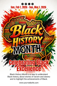 White Black History Month Tumblr Graphic template