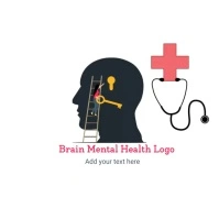 White  Black Mental Health  Logo โลโก้ template
