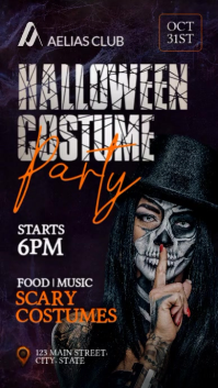Preto Halloween Costume Party Instagram Story Template