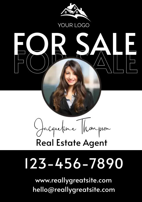 white black real estate agent template PosterMyWall white black real estate agent template PosterMyWall