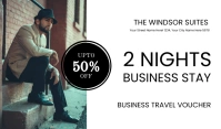 White Black Simple Travel Voucher Coupon Tanda template