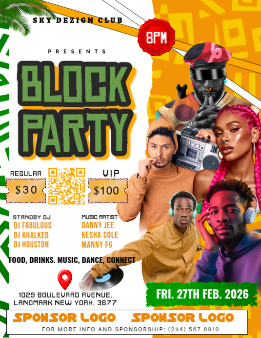 White Block Party Flyer Template | PosterMyWall