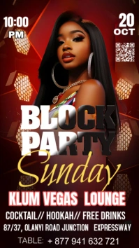 White Block Party Night Club  Facebook Story template