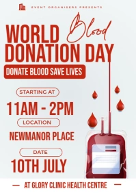 White Blood Donation Flyer  A3 template