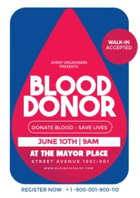 White Blood Donor Flyer  A3 template