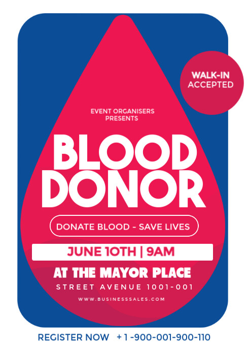 White Blood Donor Flyer  A3 template